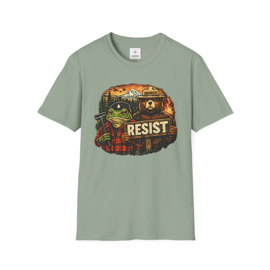 Resist Forest Frog Graphic T-Shirt — Eco Protest Nature Tee